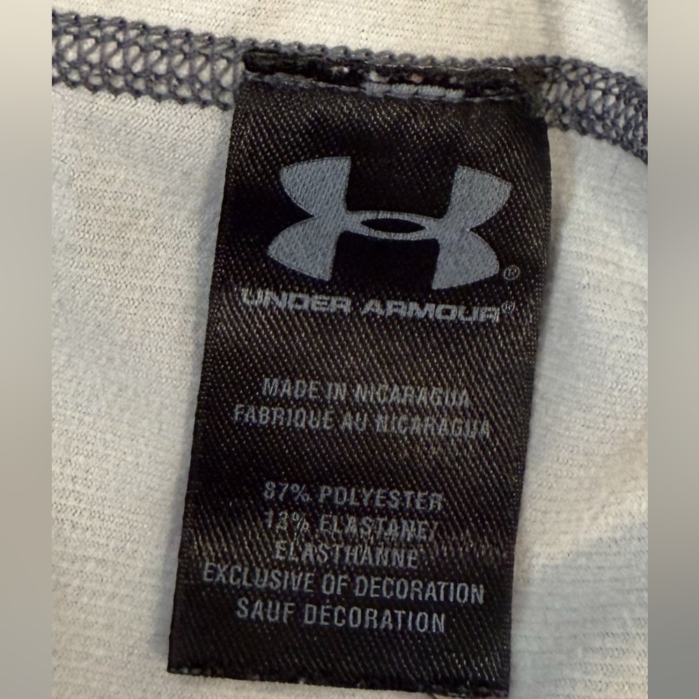 Under Armour 1/4 Zip Size Large Black Gray Tie Dye Print Long Sleeve Activewear - Picture 9 of 12